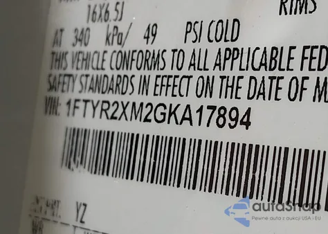 2016 Ford Transit-250 from USA, damaged, VIN 1FTYR2XM2GKA17894